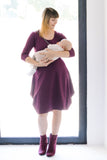 Obleka za dojenje in nosečnost - bordo
