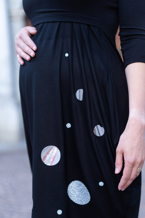 Obleka za nosečnost in dojenje - svetleč potisk