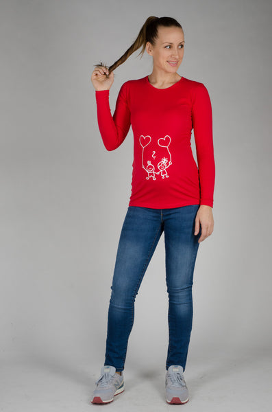 Nosečniška majica z napisom - Fantek ali punčka - Popek - cela