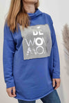 Pulover s kapuco oversize - termo - moder