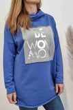 Pulover s kapuco oversize - termo - moder