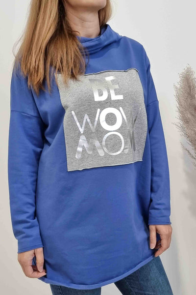 Pulover s kapuco oversize - termo - moder