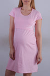Spalna srajca za nosečnost in dojenje - kratek rokav - roza